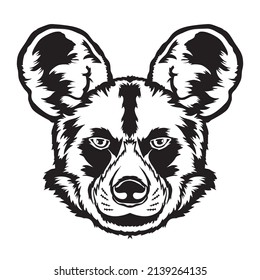 African Wild Dog face vector illustration, perfect for tshirt design and mascot logo