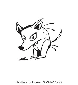 Ilustración vectorial de icono de perro salvaje africano