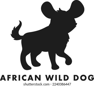 
African wild dog isolated vector Silhouettes