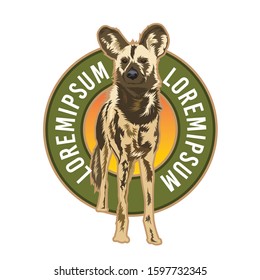 African wild dog vector illustration, perfect for t shirt design and wild life care foundation logo 