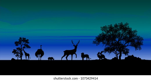 African Wildlife Background. Nature Background. African savanna landscape.