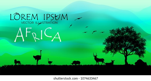 African Wildlife Background. Nature Background. African savanna landscape.