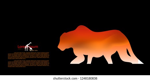 African Wildlife Background. Nature Background. African savanna landscape. safari card. vector illustration. 