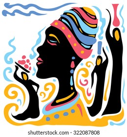 African Woman, Abstract Africa Art (Vector Art)