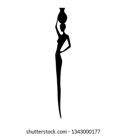 African woman, abstract logo icon