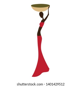 African woman, abstract logo icon