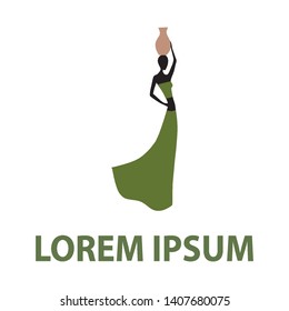 African woman, abstract logo template