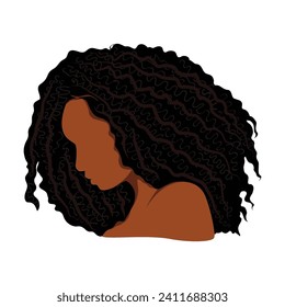 African Woman Afro Hair Logo Illustration