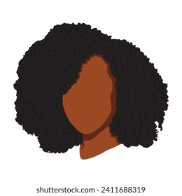 African Woman Afro Hair Logo Illustration