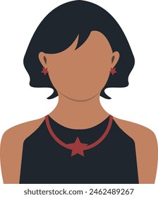 African Woman Avatar with Flat Style Isolated on White Background. Vector Illustration. 