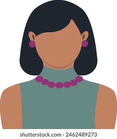 African Woman Avatar with Flat Style Isolated on White Background. Vector Illustration. 
