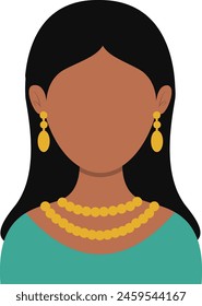 African Woman Avatar with Portrait Style. Illustration on White Background.
