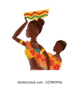 African woman baby icon vector illustration graphic design