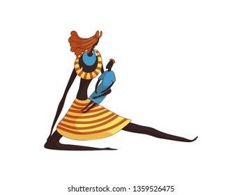 African woman with baby on white background.