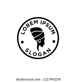 african woman beauty logo icon designs vector illustration