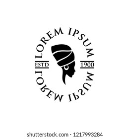african woman beauty logo icon designs vector illustration