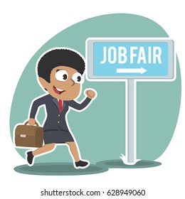 african woman going to job fair