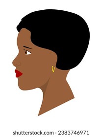 African woman head on a white background