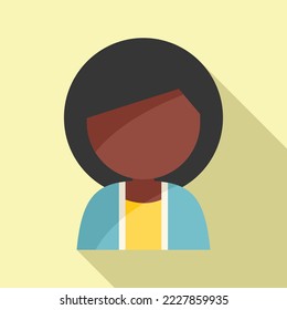 Icono de mujer africana vector plano. Adulto. Tribal de África