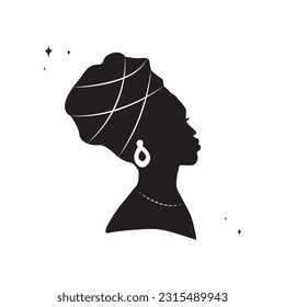 Diseño de vectores de iconos de mujeres africanas.