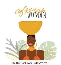 African Woman Icon Vector Design. 