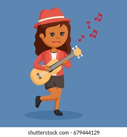 african woman musician with guitar