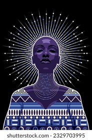 African Woman National Dress Creative Design Art