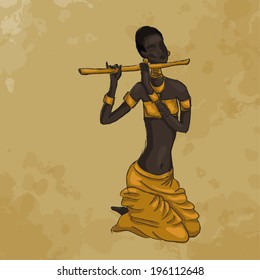 African woman with a pipe