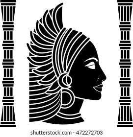 african woman profile. black variant
