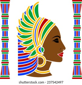 african woman profile. vector illustration