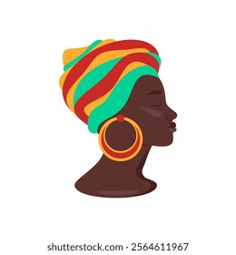 African Woman, African Symbols Illustration