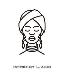 African woman in a turban.