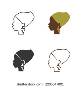 african woman vector icon tradition culture and beautiful