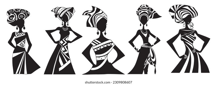 African woman vector illustration of female from Africa.