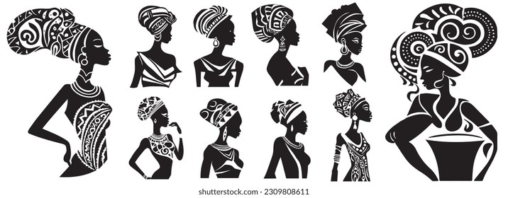 African woman vector illustration of female from Africa.