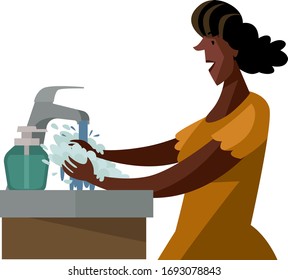 african woman washing her hands