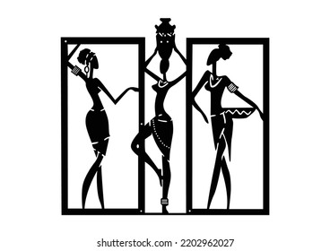 African Women Metal Wall Decor, African