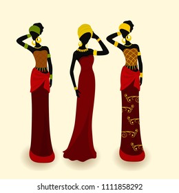 African women on a light background