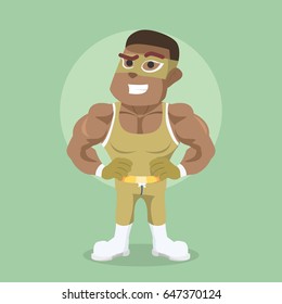 african wrestler standing pose