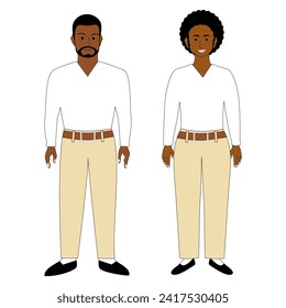 An african young couple standing.