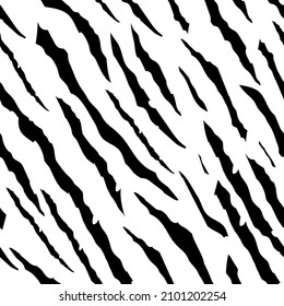 African Zebra Animal. Black Abstract Paint. Tropical Animal Texture. Stripe Vector Pattern. White Wild Tiger. Tribal Chic Zebra. Line Abstract Background. Black Jungle Print. Stripe Scratch Pattern