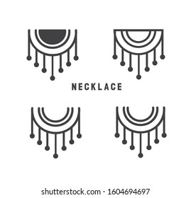 African Zulu Necklace Logo Design. Jewellery Branding Sign. Geometric Symbol Icon. 