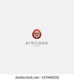 Africana lion logo, abstract minimalism light logo design for your brand, template, sign, symbol, icon