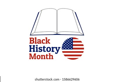 African-American or Black History Month concept with lettering. Patriotic template for background, banner, card, poster with text inscription. Vector EPS10 illustration
