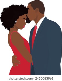 African-American couple dancing in evening gowns