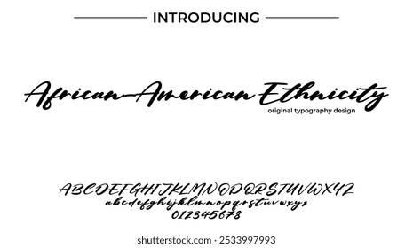 African-American Ethnicity Font Stylish brush painted an uppercase vector letters, alphabet, typeface