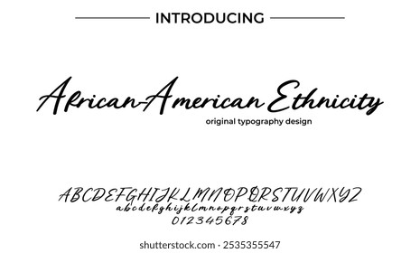 African-American Ethnicity Font Stylish brush painted an uppercase vector letters, alphabet, typeface