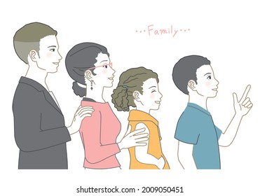 African-American family, profile of four