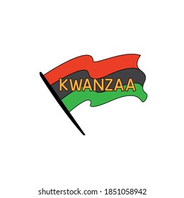 African-American flag with Kwanzaa inscription. vector