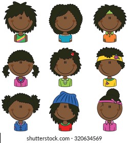 African-American girls avatar useful for Social network